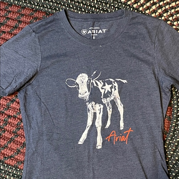 Ariat Gray Short Sleeve Western T Shirt Size Small - Picture 2 of 4